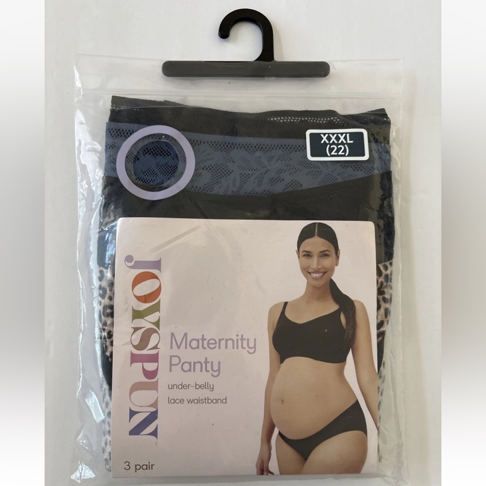 Joyspun Maternity Under Belly Panty Flat Lace Waistband 3 Pair XXXL 22